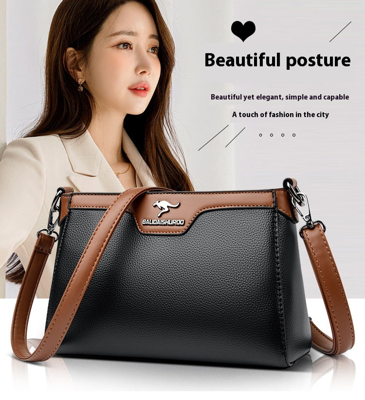 One Shoulder Soft Leather Small Square Stitching Women's Cross-body Bag