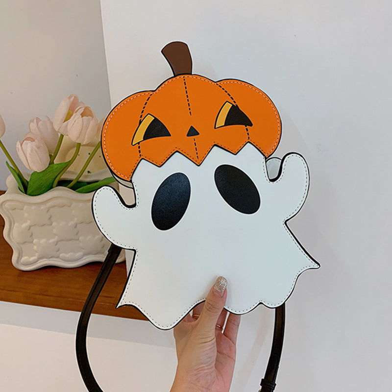 Halloween Shoulder Bags Creative 3D Cartoon Pumpkin Ghost Design Cute Bags Women Cell Phone Purses Novelty Candy Crossbody Bags