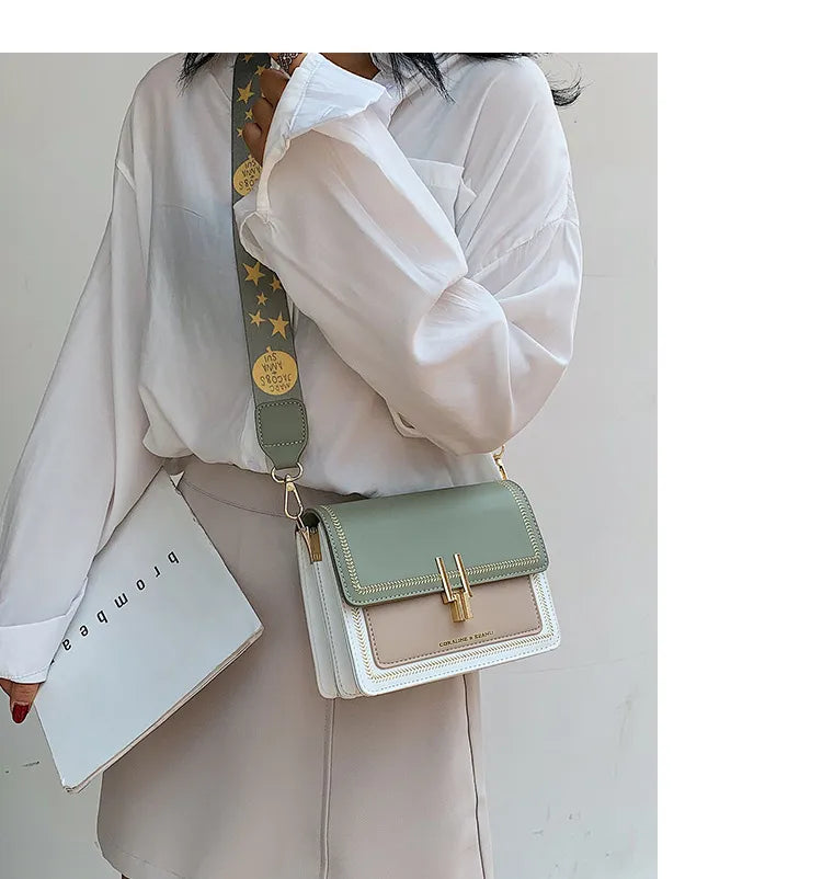 Niche Ins Internet Celebrity Women's Wide Strap Crossbody Bag