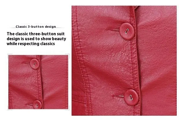 Leather Coat Women Fall Short Western Style All-matching Women