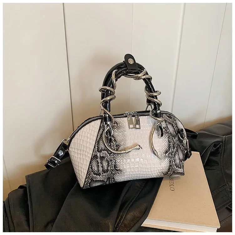 European And American Fashion Stone Pattern Personality Retro Easy Matching Portable Crossbody Shell Bag