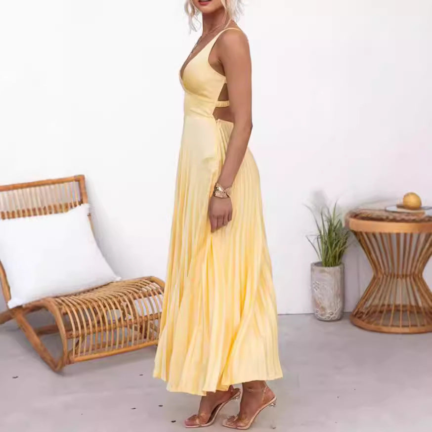 Sling Folding Satin Sling Dress