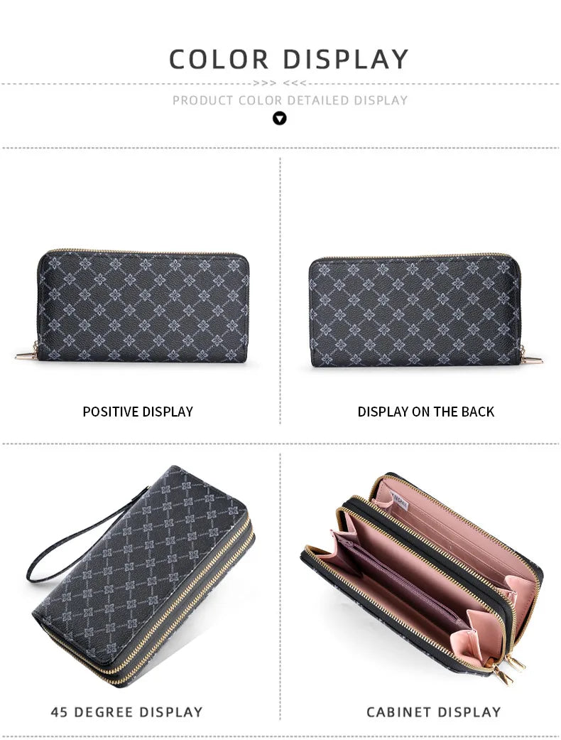 Long Wallet Clutch Mobile Phone Bag Coin Purse Zipper Bag Wallet
