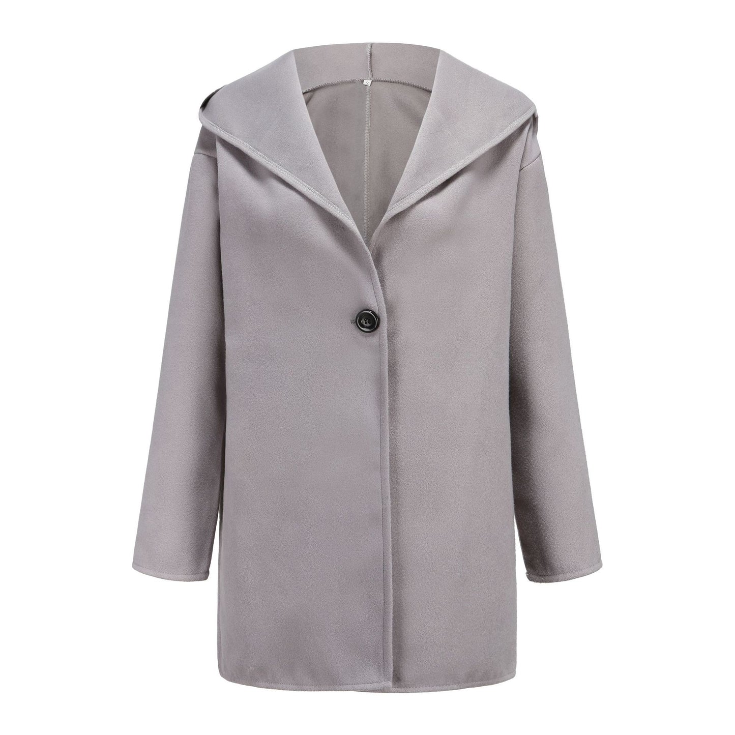 Women's Trendy Clothes Multi-color Round Neck Loose Sweater Woolen Coat Solid Casual Coat For Autumn And Winter
