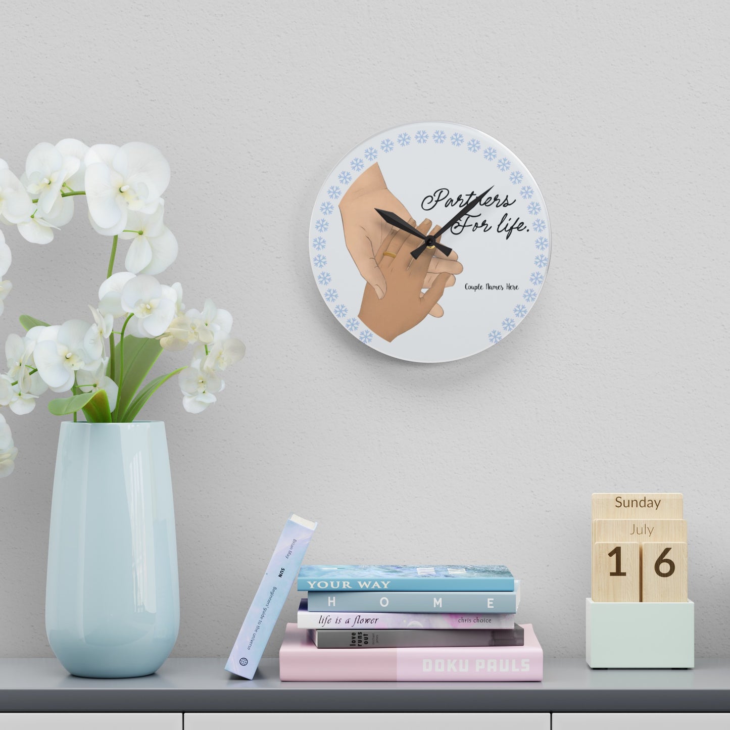 Acrylic Wall Clock - Personalized Gift For Couple