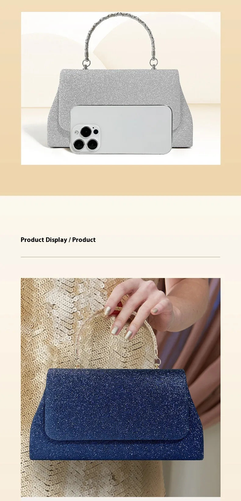 Women's Handbag Niche Glitter Hand Carrying Dinner Party Simple