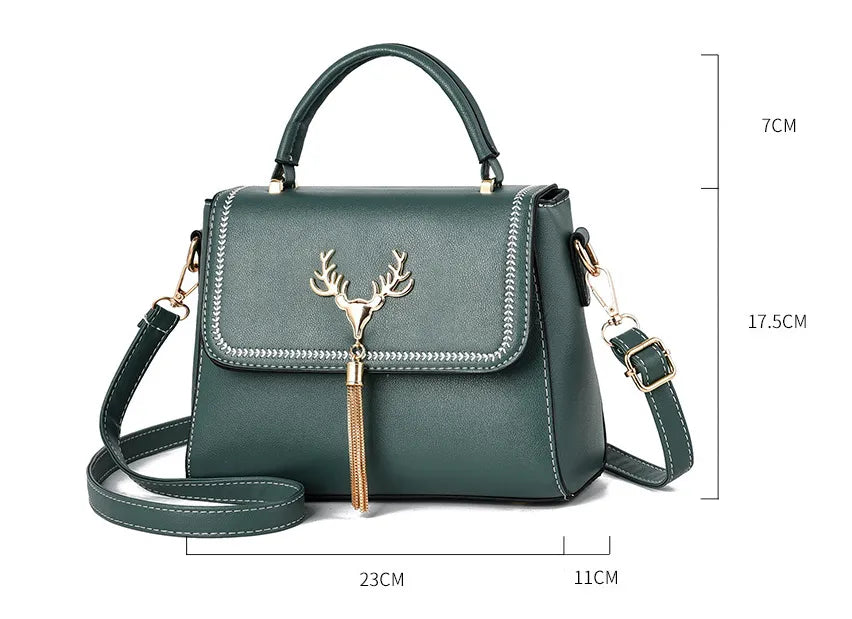 Women's New Fashion Hand-held Deer Head Tassel Shoulder Bag