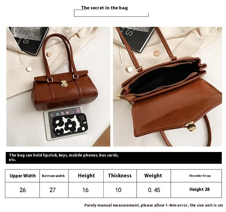 Retro High-grade Underarm Document Tote Bag Women
