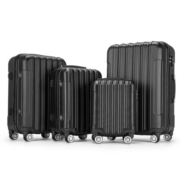 Vertical 4-in-1 Spinner Wheel With Handle Trolley Case 16in 20in 24in 28in ABS Aluminum Alloy Trolley Classic Color - Black- FREE USA SHIPPING