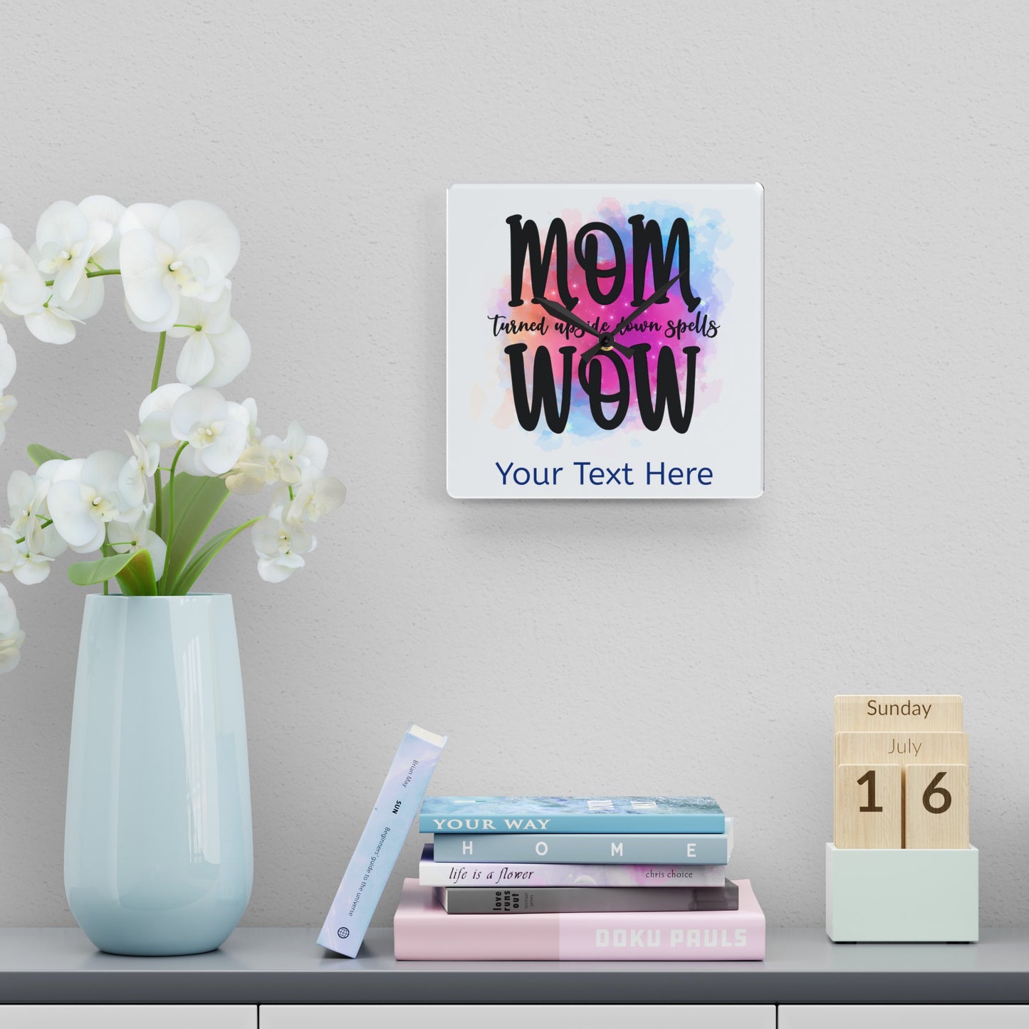 Acrylic Wall Clock- Personalize Gift With Mother's Day Messages