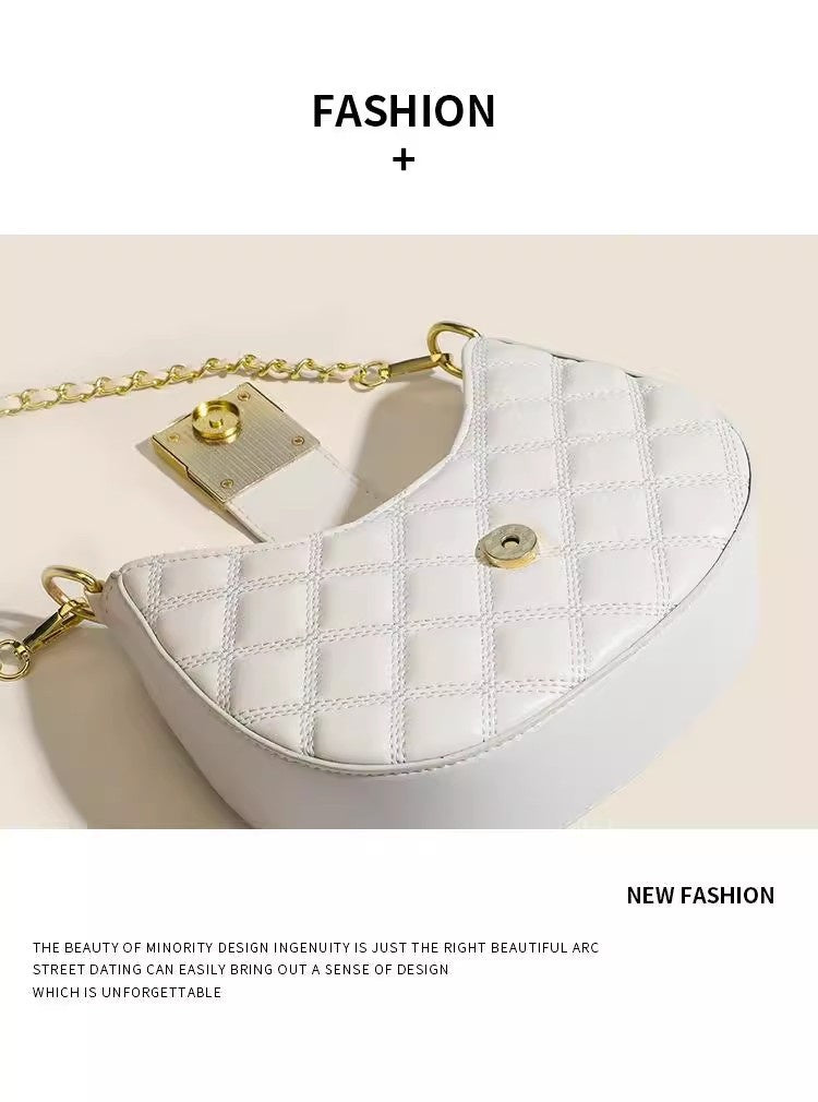High-end New Fashion Rhombus Single Shoulder Underarm All-match Niche Texture Chain Messenger Bag