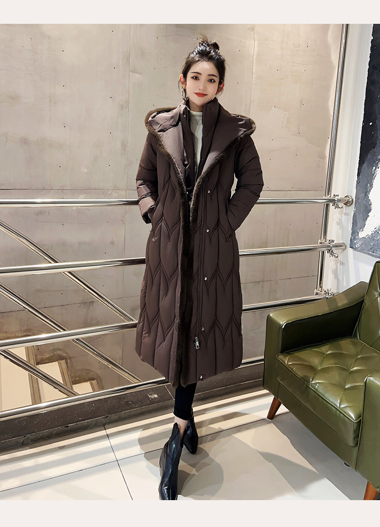 Stitching Elegant Slim Large Cotton-padded Clothes