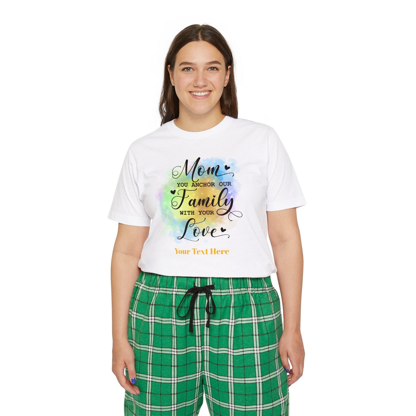 Women's Short Sleeve Pajama Set - Personalize With Colorful MOM Messages