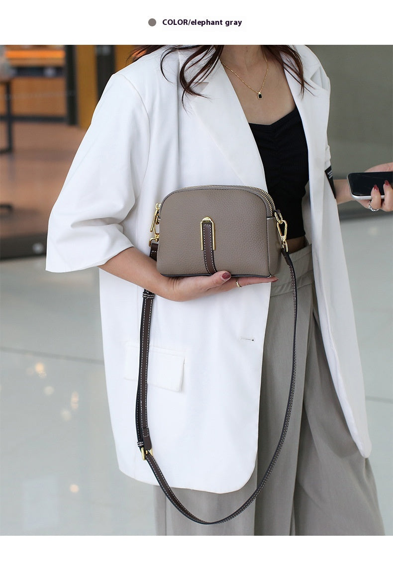 Layer Cowhide Large Capacity Square All-match Shoulder Bag