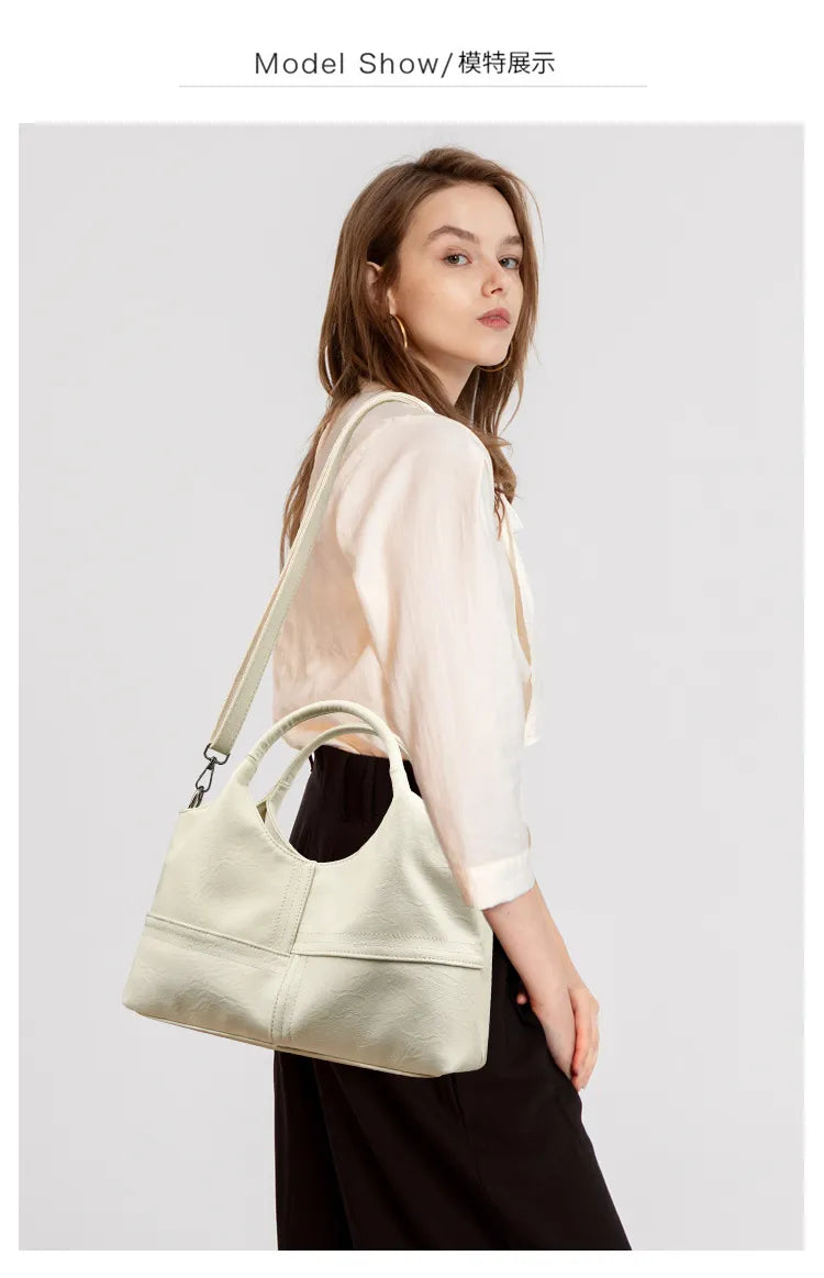 Soft Leather Handbag Women's Lightweight And Large Capacity Crossbody Bag