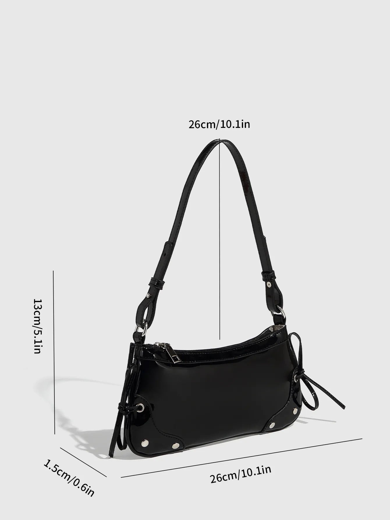 Solid Color Underarm Bag Shoulder Bag Double Bow Small Square Bag