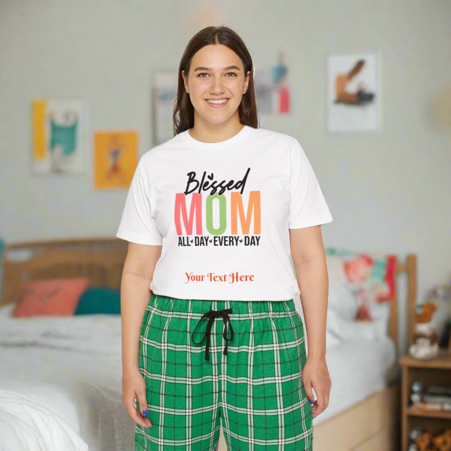 Women's Short Sleeve Pajama Set - Personalize With Mother's Day Messages