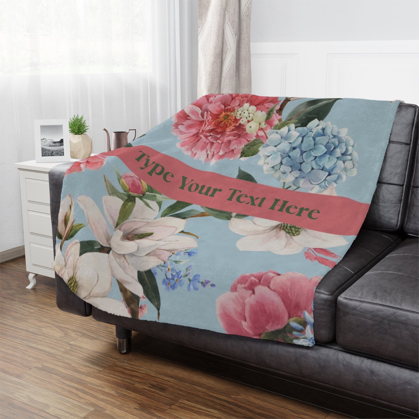 Microfiber Blanket - Personalize With Floral Designs