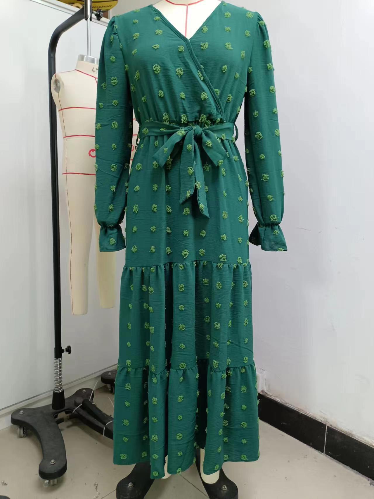 Solid Color Wide Hem Casual Dress Women's Clothing