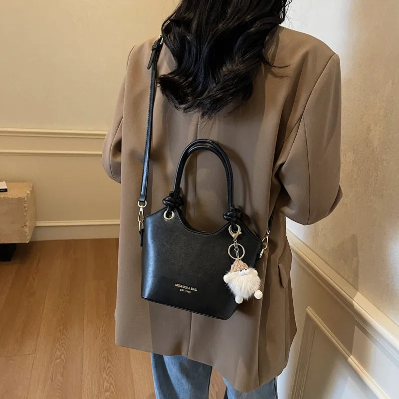 Sweet Style Zipper PU Square Women's Shoulder Crossbody Bag Solid Color Popular Commuting Fashion Small Square Bags