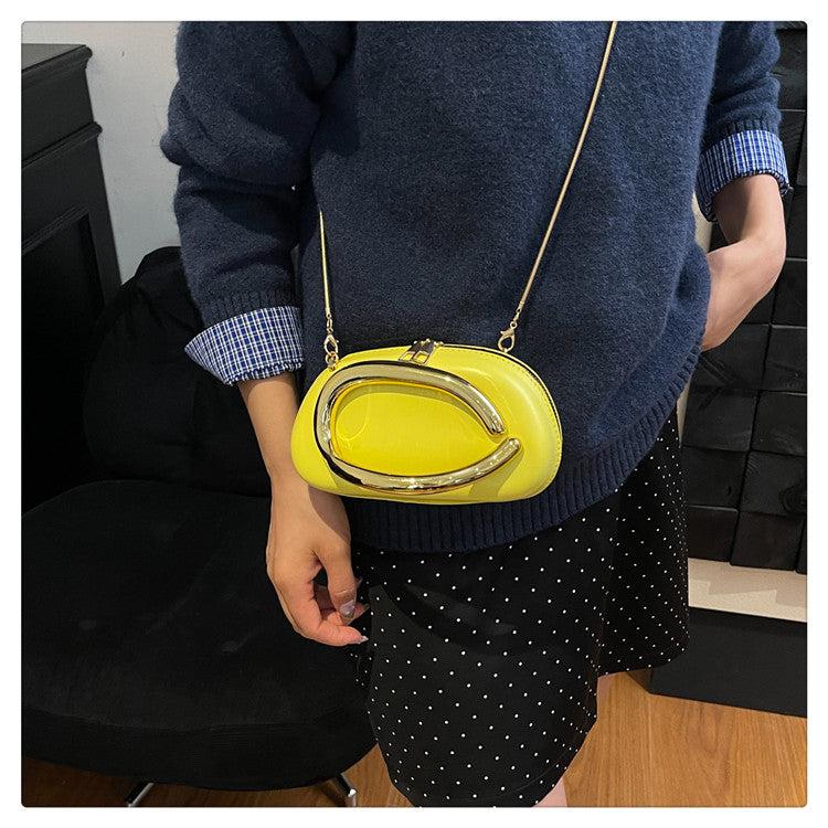 Small Bag Vintage Hardware Metal Handle Chain Crossbody Bag