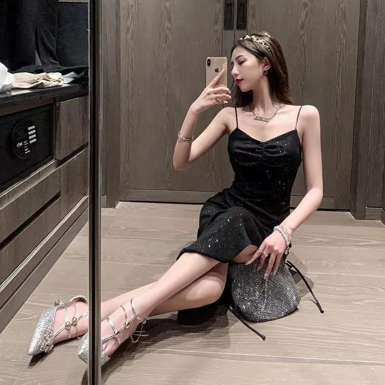 Slim Fit Slimming French Strap Dress Women