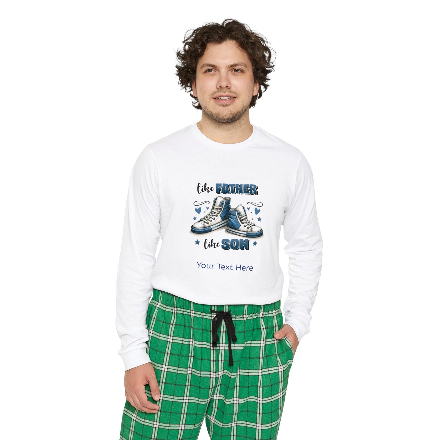 Men's Long Sleeve Pajama Set - Personalize With DAD Messages