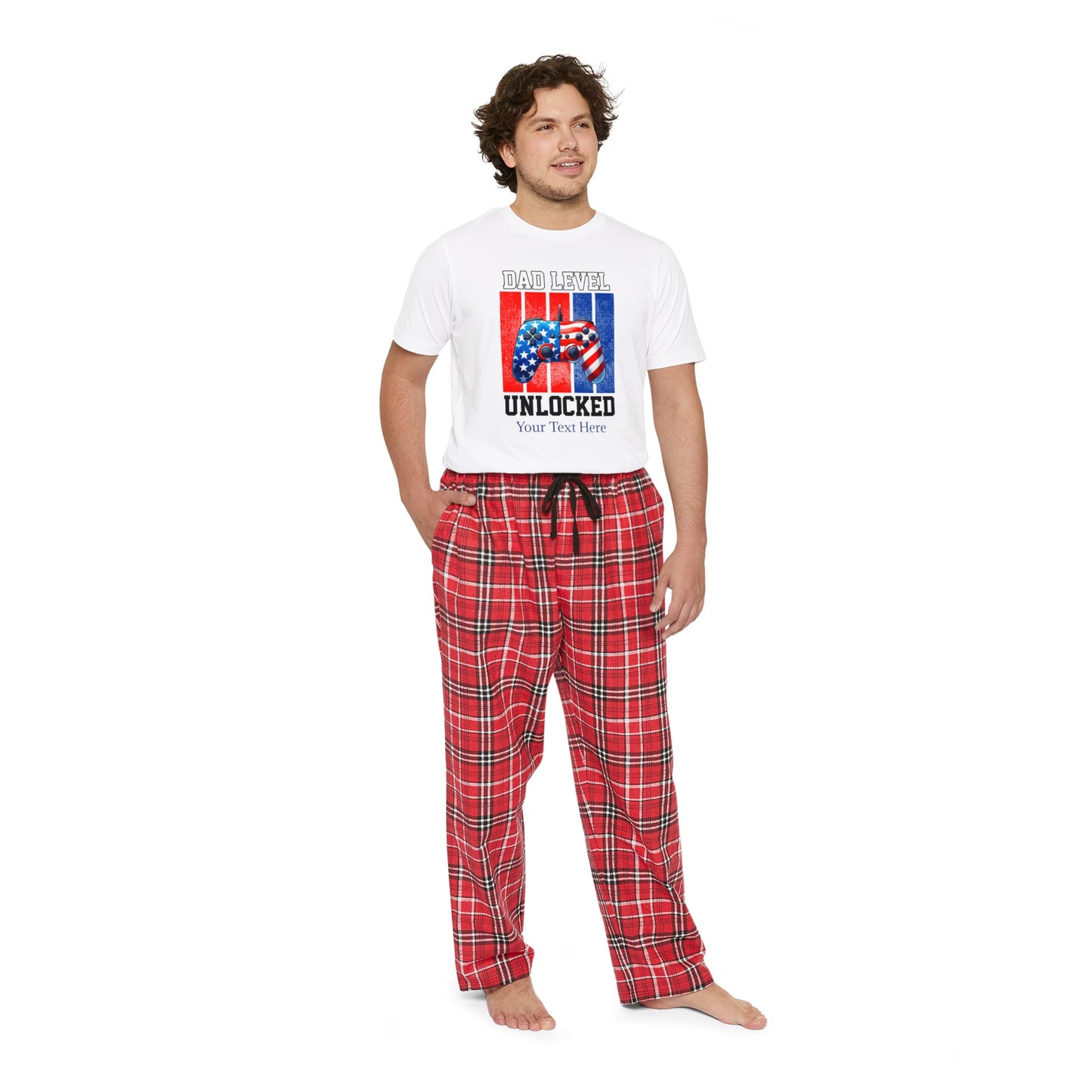 Men's Short Sleeve Pajama Set - Personalize With DAD Messages