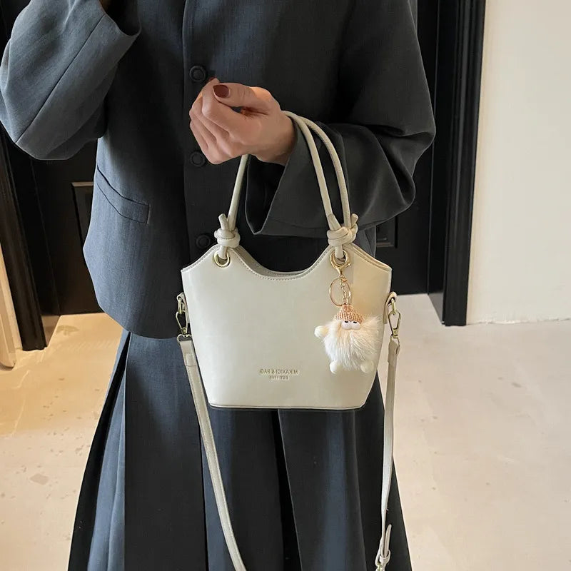 Sweet Style Zipper PU Square Women's Shoulder Crossbody Bag Solid Color Popular Commuting Fashion Small Square Bags