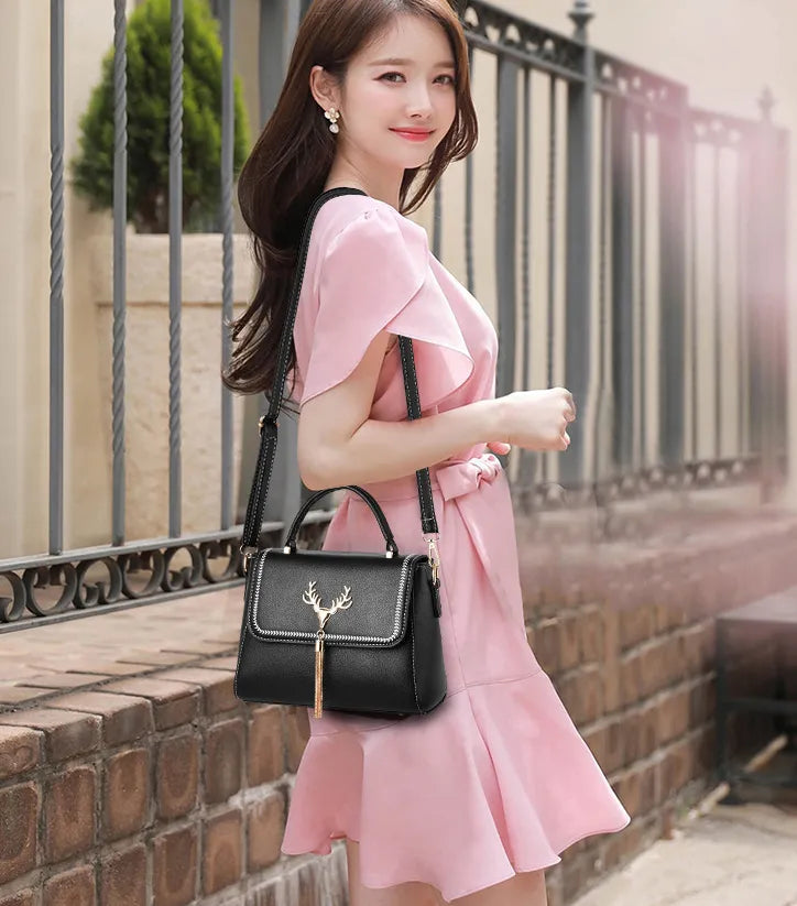 Women's New Fashion Hand-held Deer Head Tassel Shoulder Bag