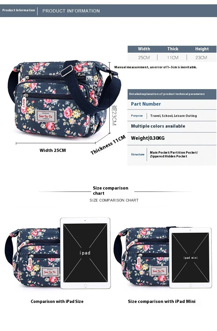 Printed Shoulder Bag Lightweight Outdoor Simplicity Travel