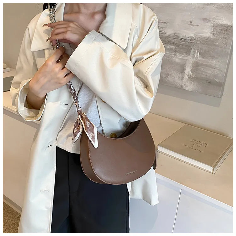 Simple All-match Retro Fashion Shoulder Trendy Small Saddle Bag