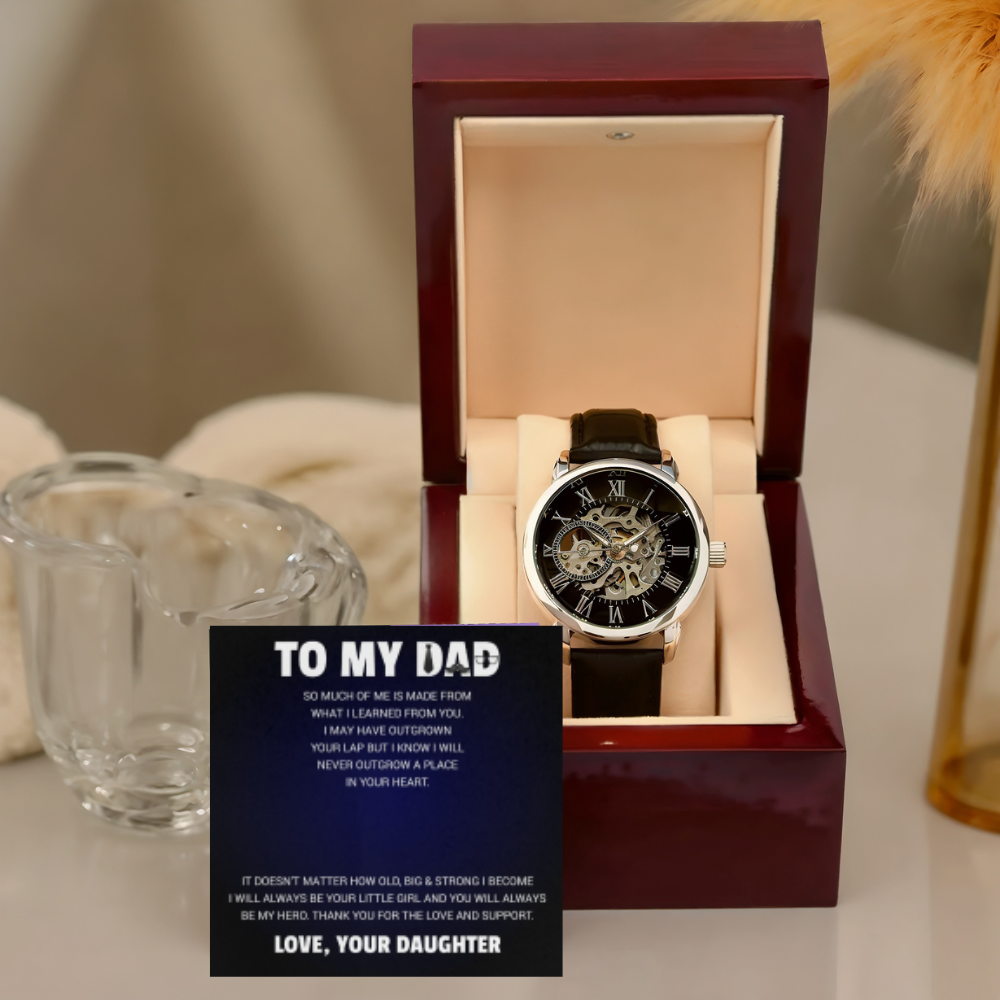 Men's Openwork Watch - Customize With DAD Messages