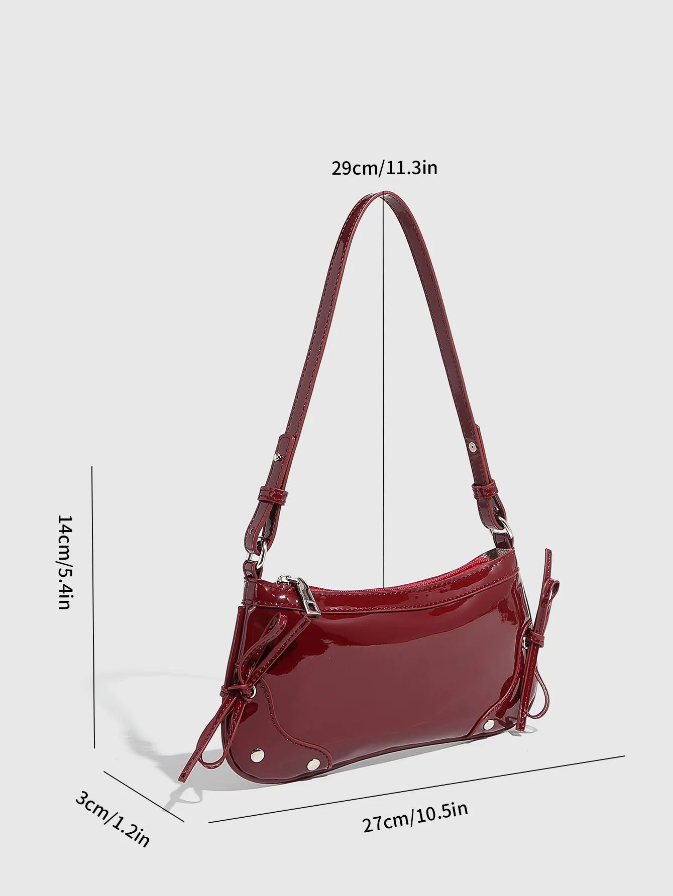 Solid Color Underarm Bag Shoulder Bag Double Bow Small Square Bag