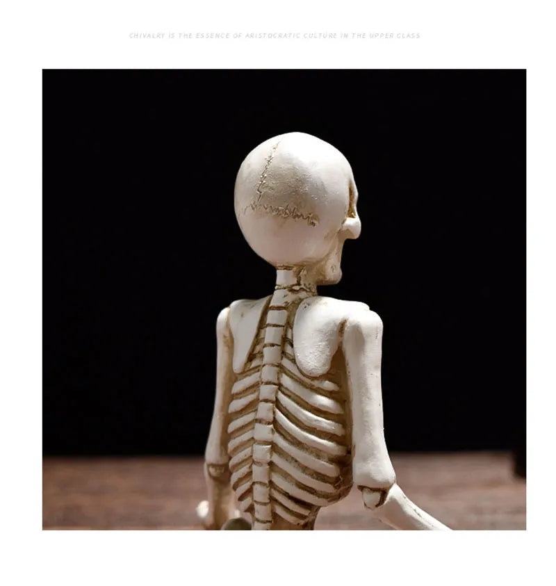 Halloween Horror Desktop Decoration Resin Ornaments Feature Modeling Yoga Skull Skeleton