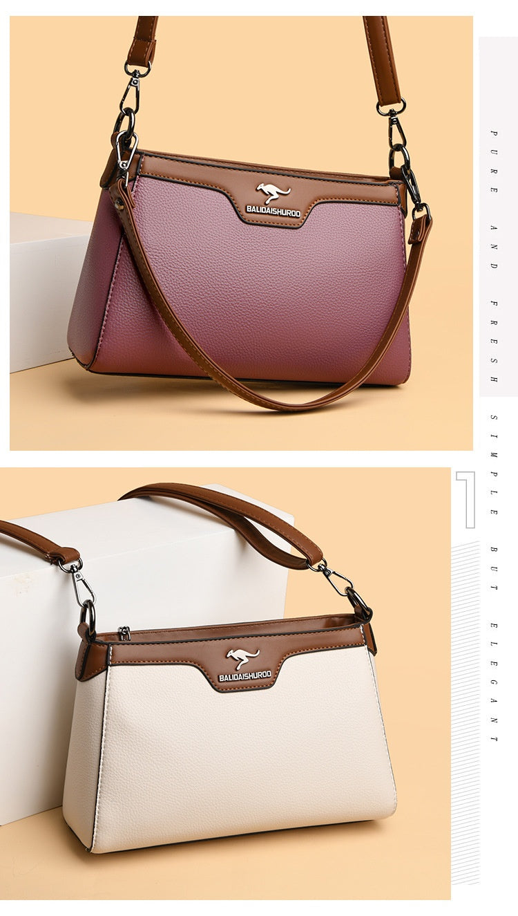 One Shoulder Soft Leather Small Square Stitching Women's Cross-body Bag