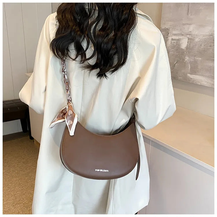Simple All-match Retro Fashion Shoulder Trendy Small Saddle Bag