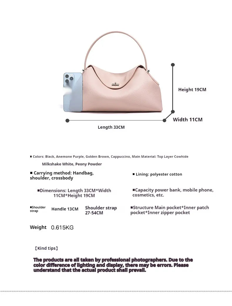 Shoulder Messenger Bag Fashionable All-match Bag Cowhide Leather