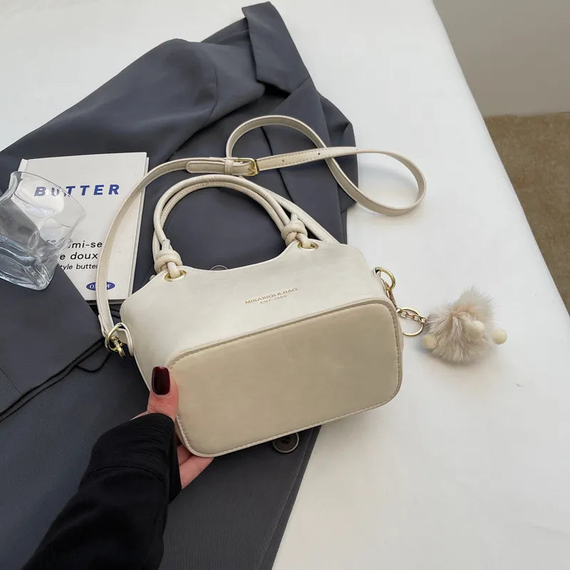 Sweet Style Zipper PU Square Women's Shoulder Crossbody Bag Solid Color Popular Commuting Fashion Small Square Bags