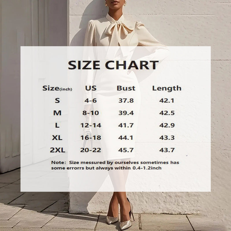 Women's Elegant Solid Stand Collar Long Sleeve Dress With Bow Detail Hem Slit Formal Midi Dress For Spring&Fall