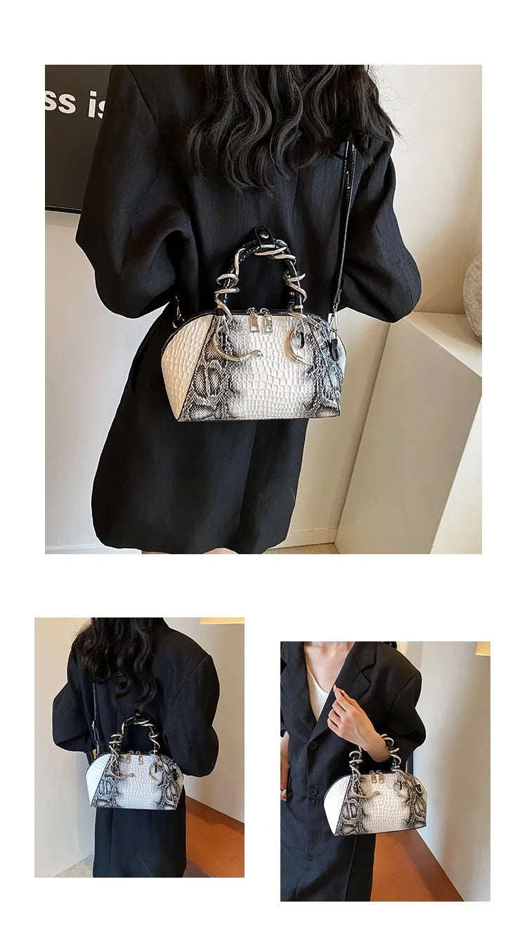 European And American Fashion Stone Pattern Personality Retro Easy Matching Portable Crossbody Shell Bag