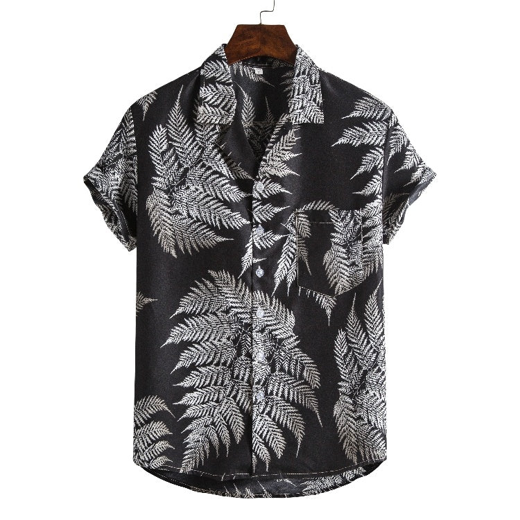 Men Short sleeved beach shirts men New printed T shirt