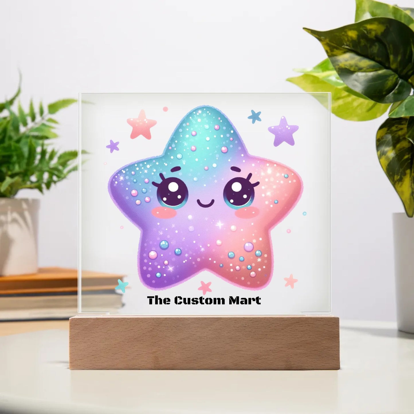 Acrylic Square Plaque - Personalize With Cute Sea Animals