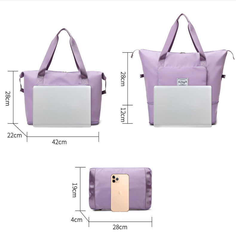 Foldable Storage Travel Bag Waterproof Large Capacity Gym Fitness Bag Weekender Overnight For Women