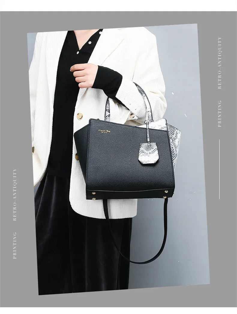 Foreign Trade Bags New European And American Retro Snakeskin Bridal Bag Temperament All-Match Single Shoulder Messenger Handbag