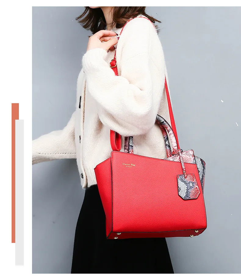 Foreign Trade Bags New European And American Retro Snakeskin Bridal Bag Temperament All-Match Single Shoulder Messenger Handbag