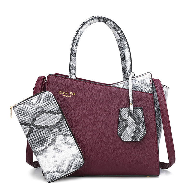 Foreign Trade Bags New European And American Retro Snakeskin Bridal Bag Temperament All-Match Single Shoulder Messenger Handbag