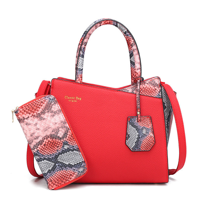 Foreign Trade Bags New European And American Retro Snakeskin Bridal Bag Temperament All-Match Single Shoulder Messenger Handbag