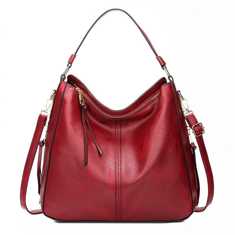 Zipper Bucket Bags With Adjustable Shoulder-strap Handbags