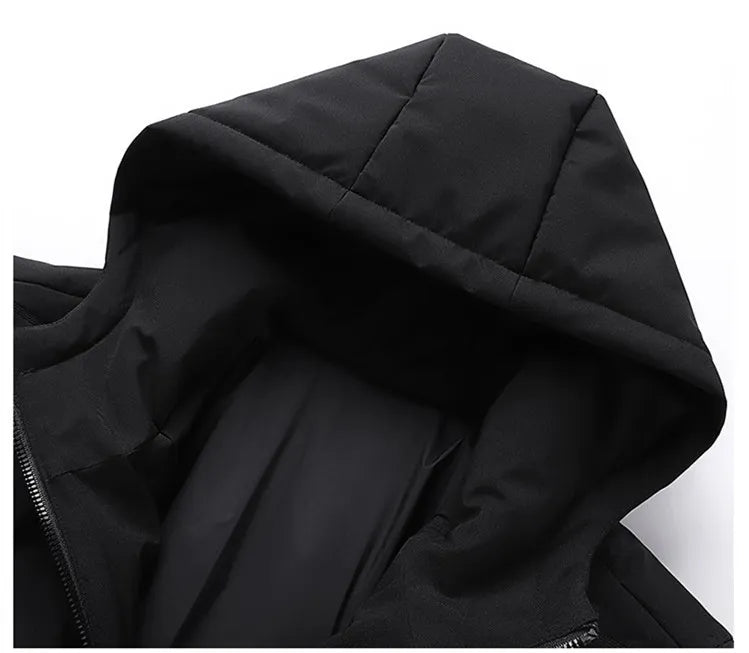 Men's Jacket Short Warm Hooded Cotton Jacket Men